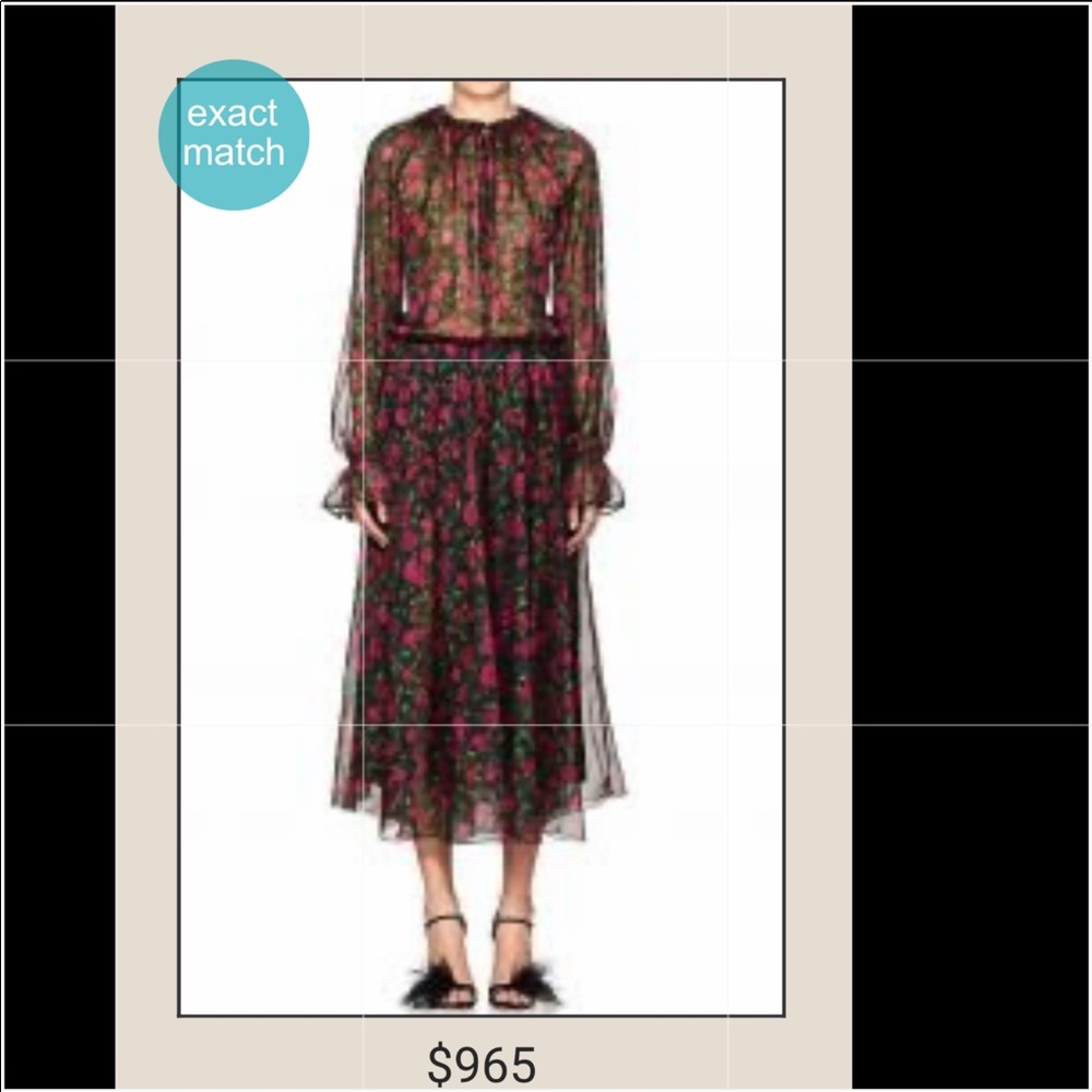 Raquel Diniz Floral Silk Chiffon Dress